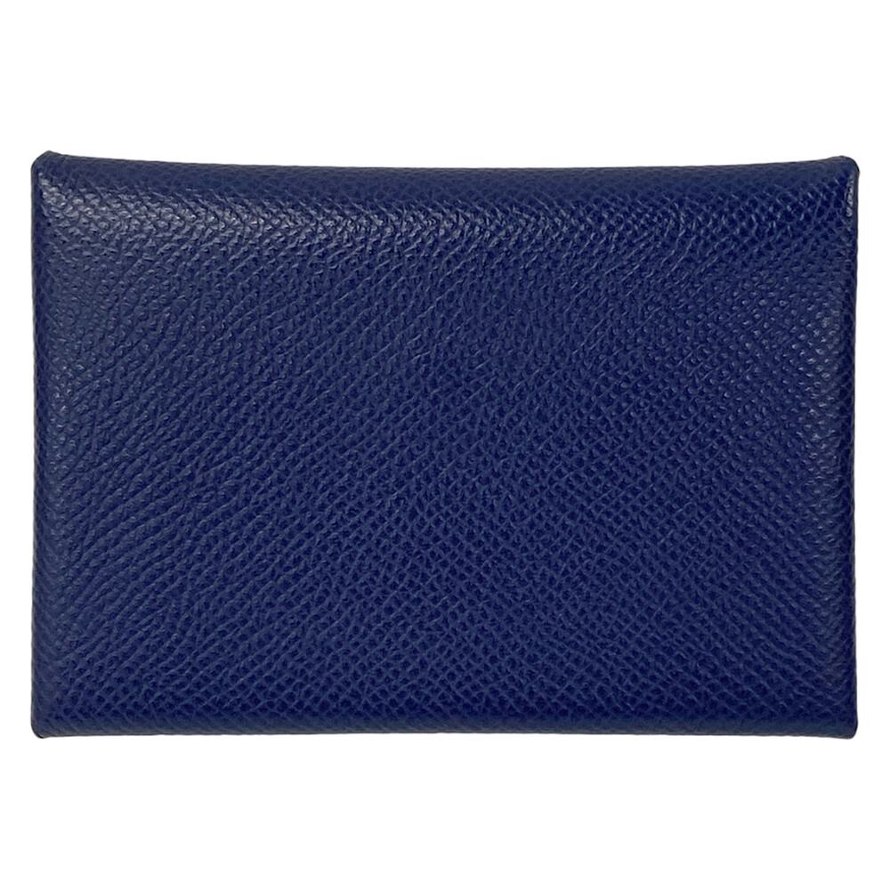 Hermès Calvi Duo Verso Coin Case Blue Zephyr Velt Anglais